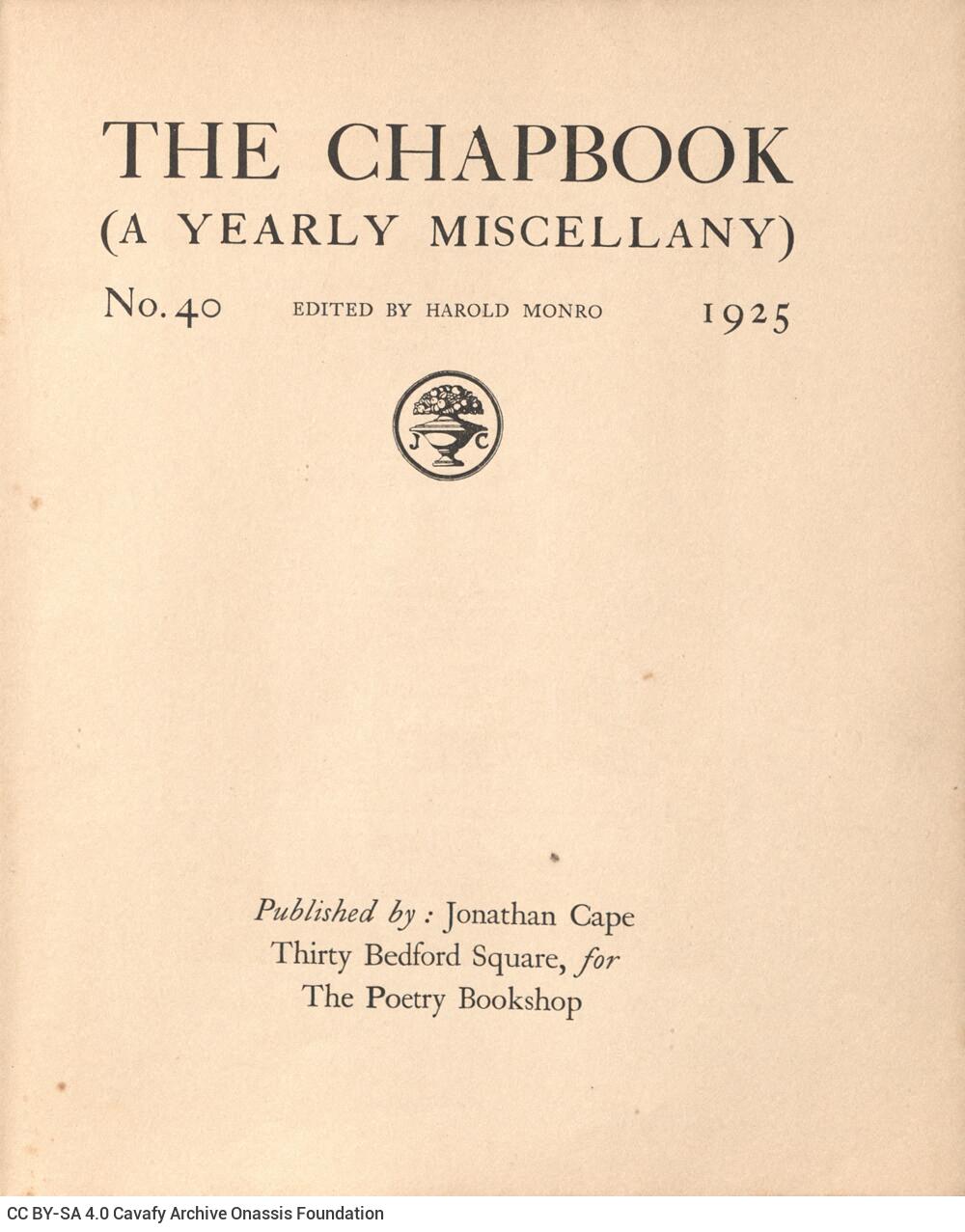 23 x 17 εκ. 2 σ. χ.α. + 122 σ. + 8 σ. χ.α., όπου στο φ. 1 κτητορική σφραγίδα CPC στο rec